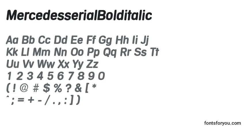 Schriftart MercedesserialBolditalic – Alphabet, Zahlen, spezielle Symbole