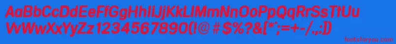 MercedesserialBolditalic Font – Red Fonts on Blue Background