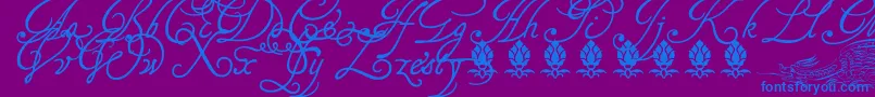 Tagettp2U Font – Blue Fonts on Purple Background