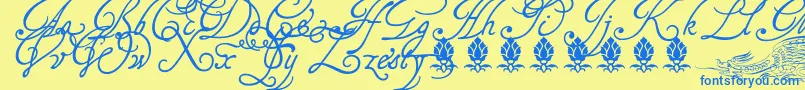 Tagettp2U Font – Blue Fonts on Yellow Background