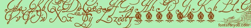 Tagettp2U Font – Brown Fonts on Green Background