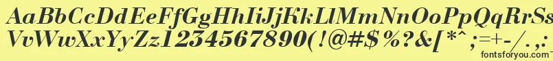 ABodoninovaBolditalic Font – Black Fonts on Yellow Background