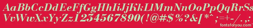 ABodoninovaBolditalic Font – Green Fonts on Red Background