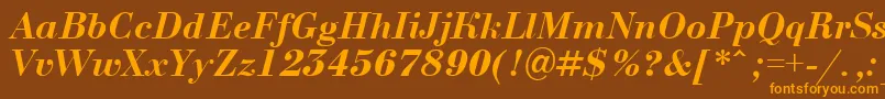 ABodoninovaBolditalic Font – Orange Fonts on Brown Background