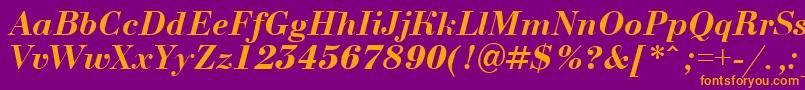 ABodoninovaBolditalic Font – Orange Fonts on Purple Background