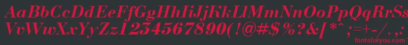 ABodoninovaBolditalic Font – Red Fonts on Black Background