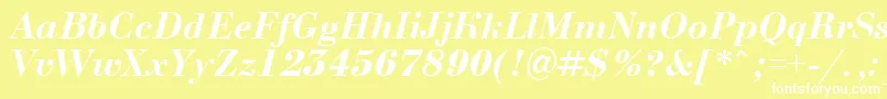 ABodoninovaBolditalic Font – White Fonts on Yellow Background