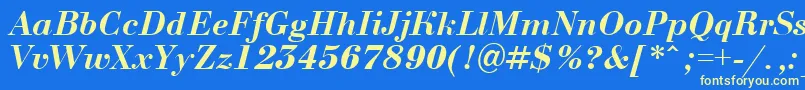 ABodoninovaBolditalic Font – Yellow Fonts on Blue Background