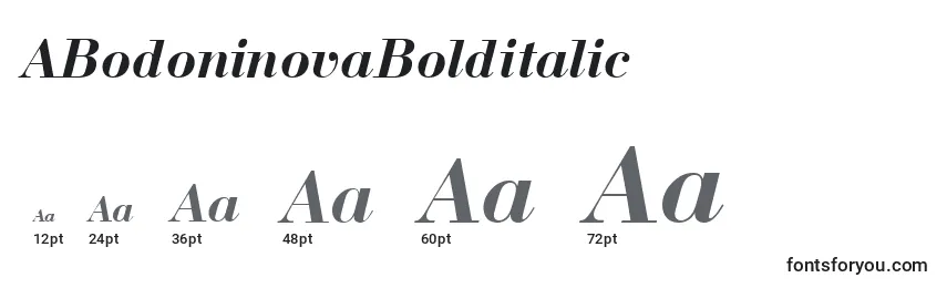 Размеры шрифта ABodoninovaBolditalic