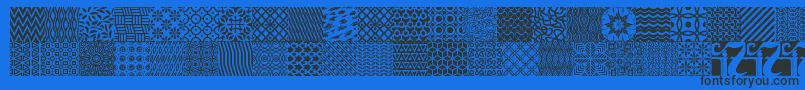 SeamlessPatternsVariousFontBySitujuhNazara Font – Black Fonts on Blue Background
