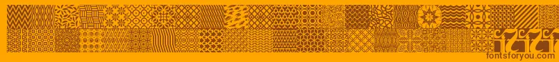 Шрифт SeamlessPatternsVariousFontBySitujuhNazara – коричневые шрифты на оранжевом фоне