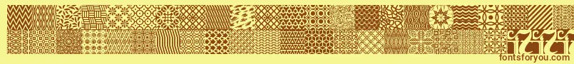 SeamlessPatternsVariousFontBySitujuhNazara Font – Brown Fonts on Yellow Background