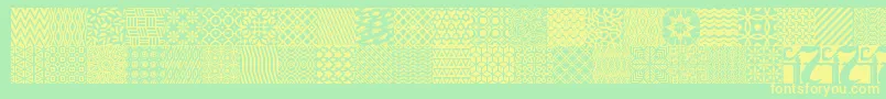 フォントSeamlessPatternsVariousFontBySitujuhNazara – 黄色の文字が緑の背景にあります