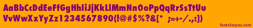 BelmarCondensedextraboldTh-fontti – violetit fontit oranssilla taustalla