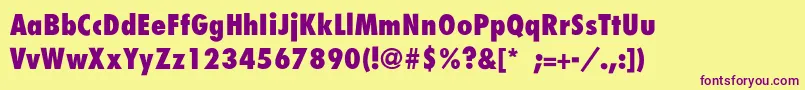 BelmarCondensedextraboldTh Font – Purple Fonts on Yellow Background