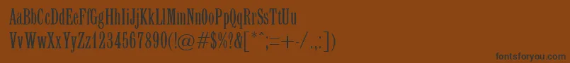 フォントLattinum – 黒い文字が茶色の背景にあります