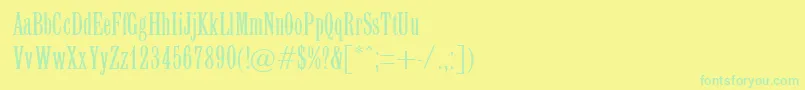 フォントLattinum – 黄色い背景に緑の文字