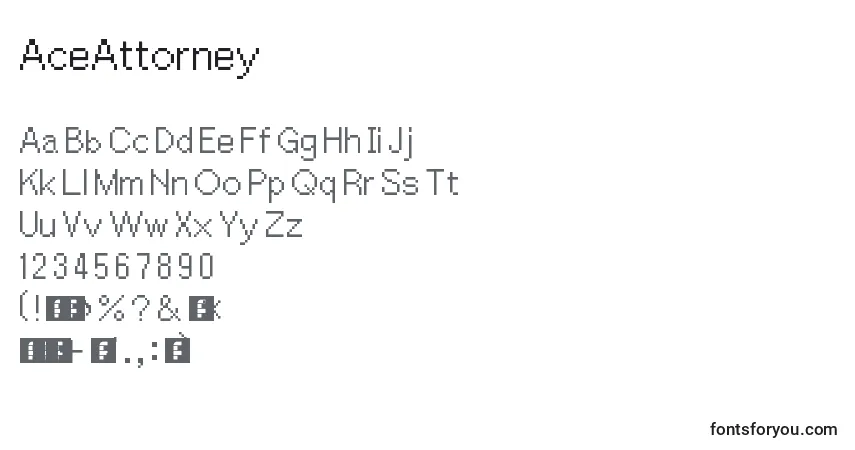 Шрифт AceAttorney – алфавит, цифры, специальные символы
