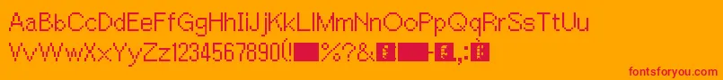 Fonte AceAttorney – fontes vermelhas em um fundo laranja