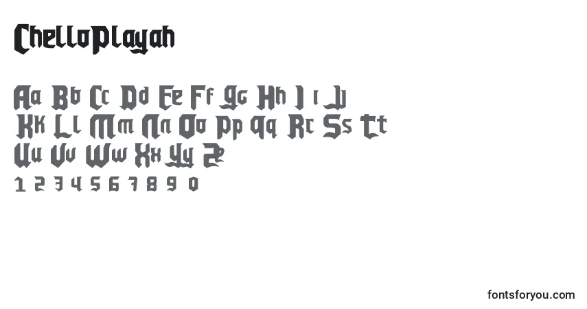 Fuente ChelloPlayah - alfabeto, números, caracteres especiales