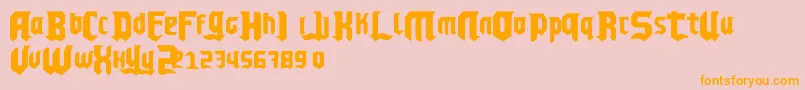 ChelloPlayah-Schriftart – Orangefarbene Schriften auf rosa Hintergrund