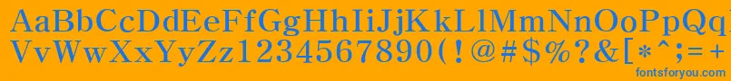 HymyeongjoExtra Font – Blue Fonts on Orange Background