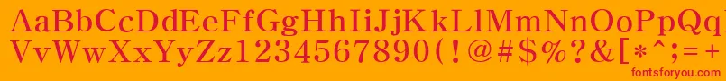 HymyeongjoExtra Font – Red Fonts on Orange Background