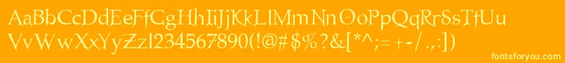 Nosfer Font – Yellow Fonts on Orange Background