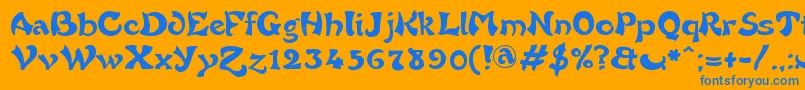 Frgrot Font – Blue Fonts on Orange Background