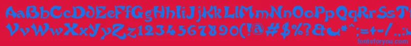 Frgrot Font – Blue Fonts on Red Background