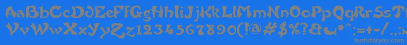 Frgrot-Schriftart – Graue Schriften auf blauem Hintergrund