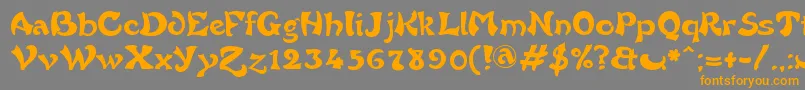 フォントFrgrot – オレンジの文字は灰色の背景にあります。