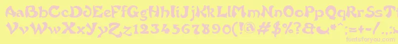 Frgrot Font – Pink Fonts on Yellow Background