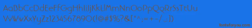 LinotypebanjomantextLight Font – Brown Fonts on Blue Background