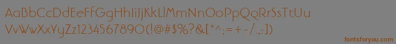 LinotypebanjomantextLight Font – Brown Fonts on Gray Background