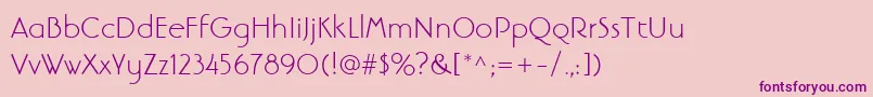 LinotypebanjomantextLight Font – Purple Fonts on Pink Background