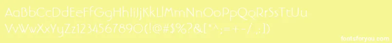 フォントLinotypebanjomantextLight – 黄色い背景に白い文字