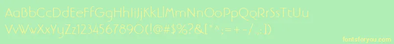 LinotypebanjomantextLight Font – Yellow Fonts on Green Background