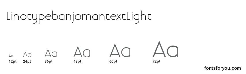 LinotypebanjomantextLight Font Sizes