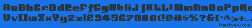 Шрифт VoortrekkerPro – чёрные шрифты на синем фоне