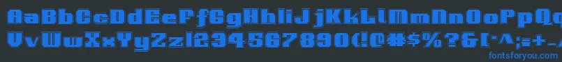 Шрифт VoortrekkerPro – синие шрифты на чёрном фоне