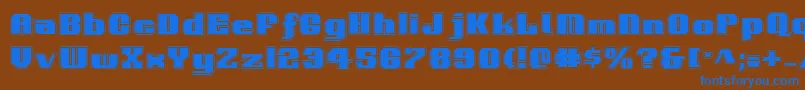 フォントVoortrekkerPro – 茶色の背景に青い文字