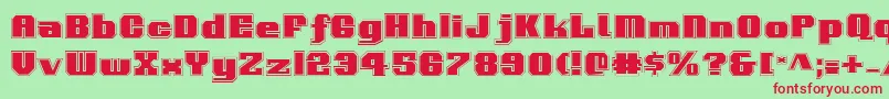フォントVoortrekkerPro – 赤い文字の緑の背景