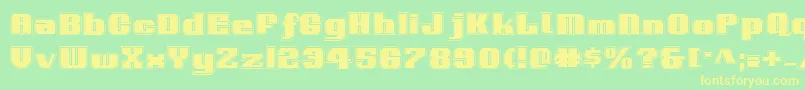 VoortrekkerPro-fontti – keltaiset fontit vihreällä taustalla