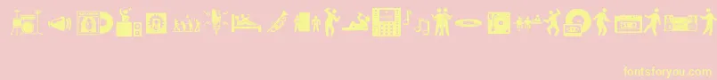 MusicAndParty Font – Yellow Fonts on Pink Background