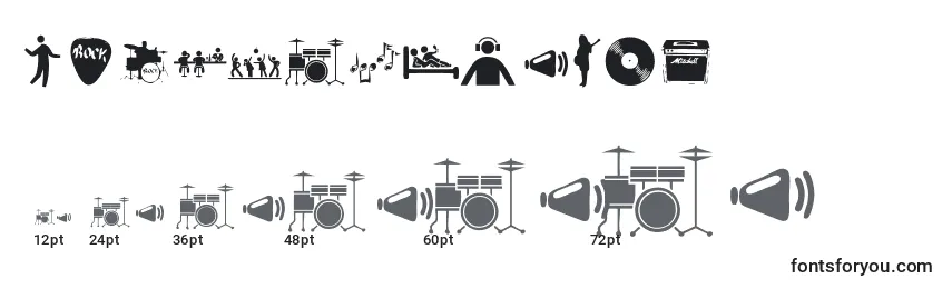 Размеры шрифта MusicAndParty