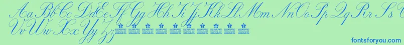 MarriageMomentPersonalUse Font – Blue Fonts on Green Background