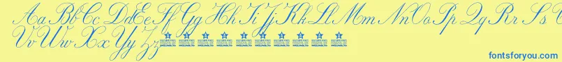 MarriageMomentPersonalUse Font – Blue Fonts on Yellow Background