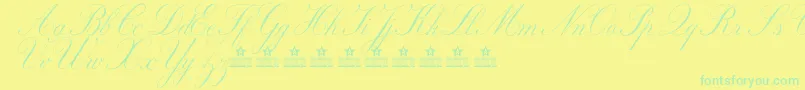 MarriageMomentPersonalUse-Schriftart – Grüne Schriften auf gelbem Hintergrund