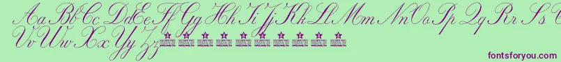 MarriageMomentPersonalUse Font – Purple Fonts on Green Background